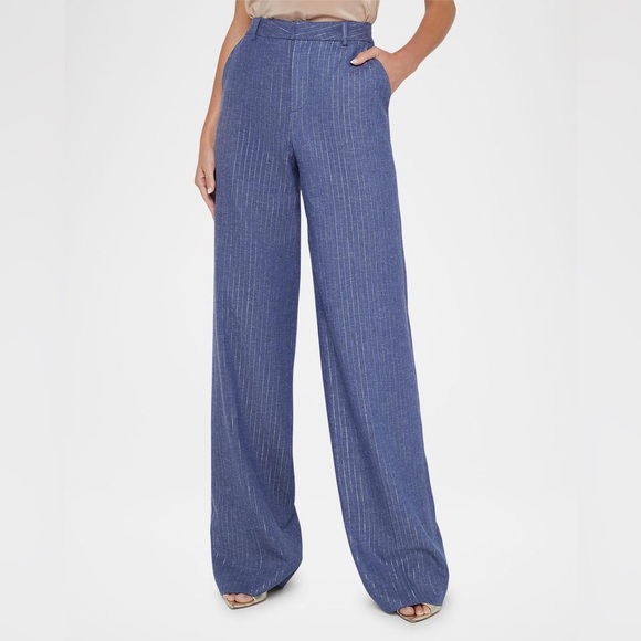 L'AGENCE Blue Pinstripe Trousers - Picture 9 of 9